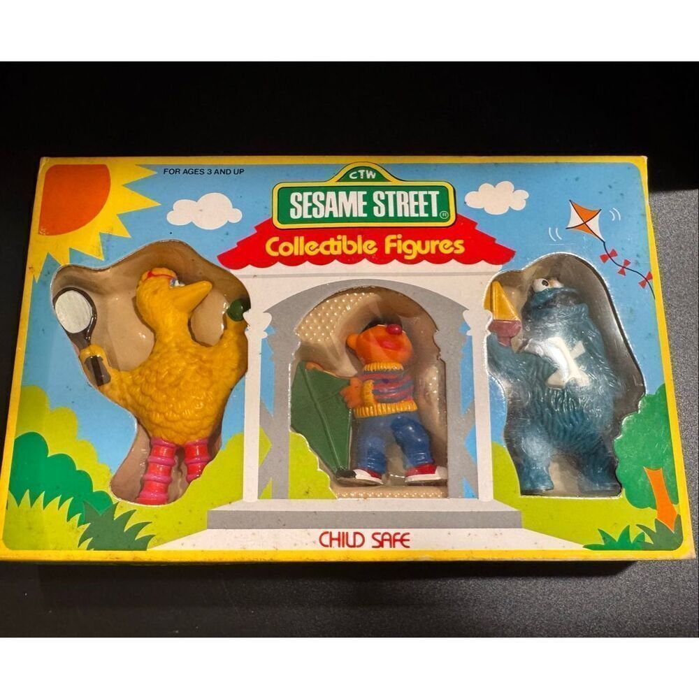 Vintage Sesame Street Muppets Collectible Figures Gift Set Tara Toy Corp/NIB